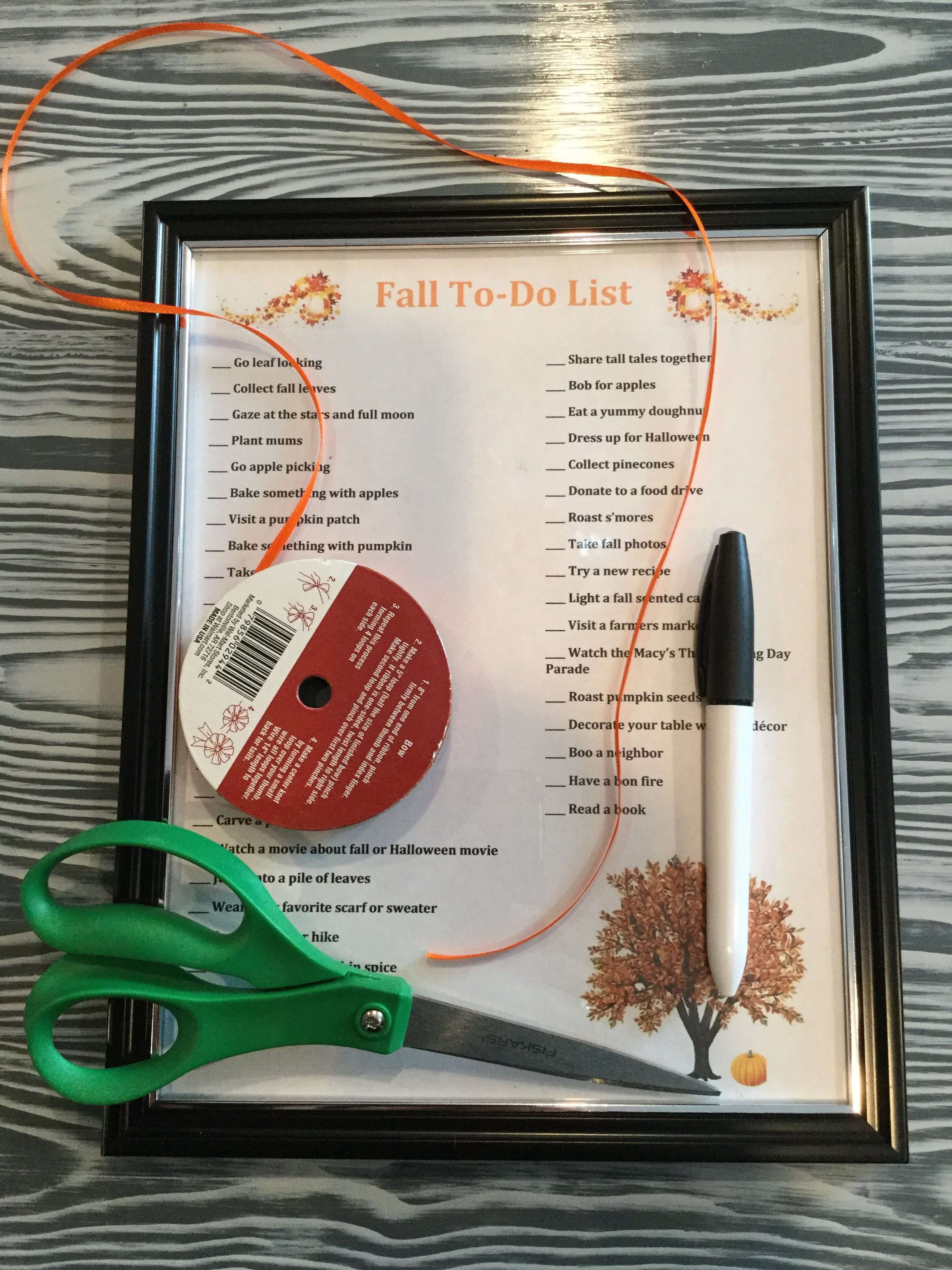 Cut some ribbon to attach your dry erase marker.