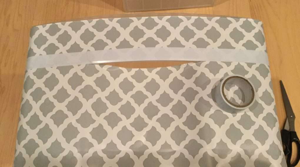 I used the white electrical tape to cover the lines of the two sections.