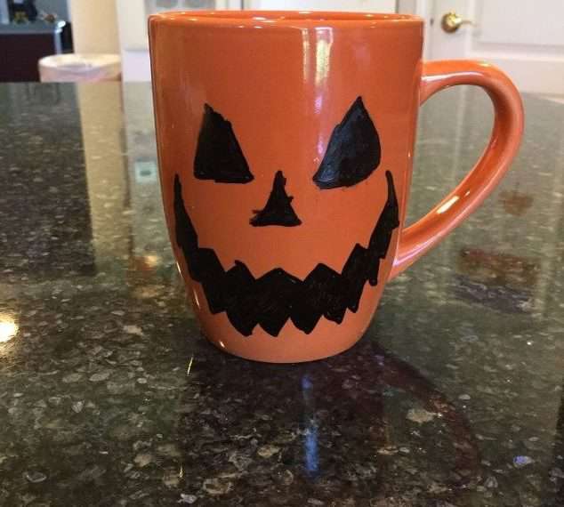 Use a sharpie to draw a face on your mug.