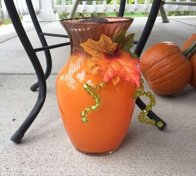 PUmpkin Crafts with repurposed vases