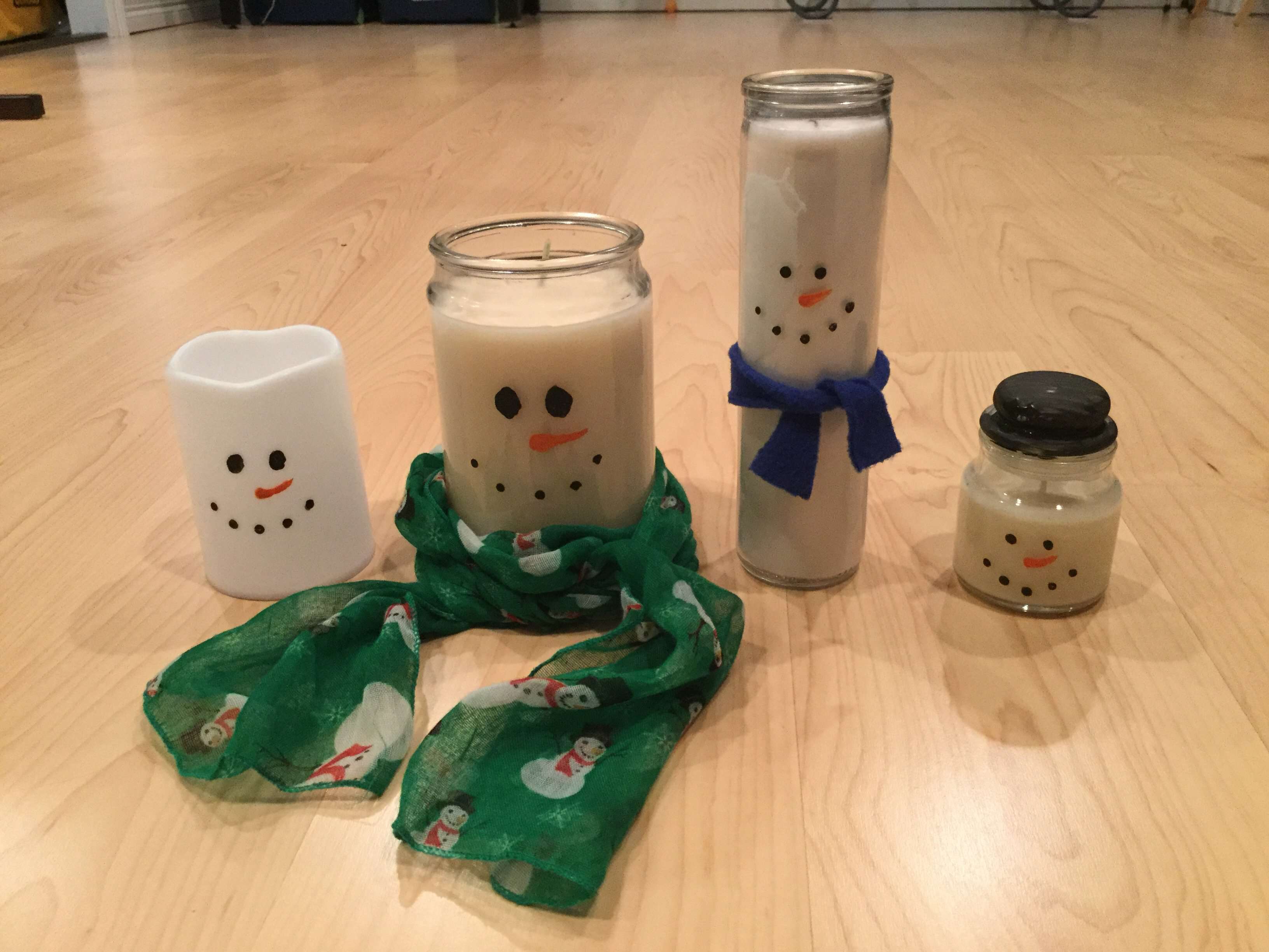 Easy DIY Snowman Candles