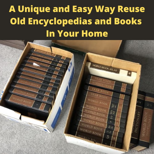 Are you wondering what to do with old encyclopedias? I figured out a way to reuse them in our home without damaging them!
