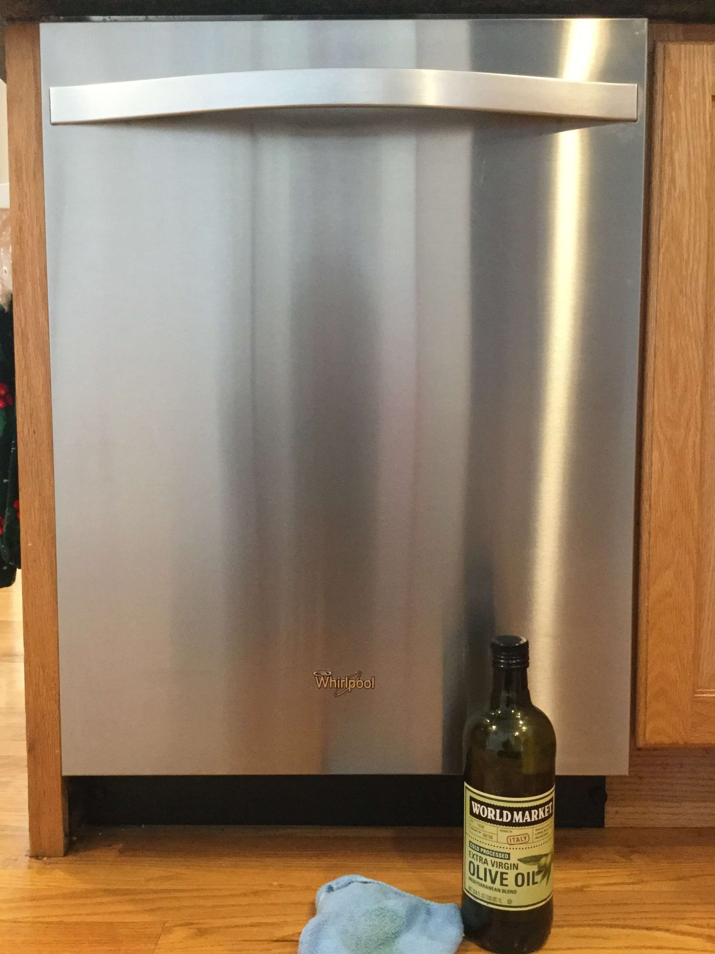 Stainless Steel is dry and needs to be moisturized. Using olive oil on a clean microfiber cloth, wipe with the grain of the stainless steel on your appliances after you clean them.