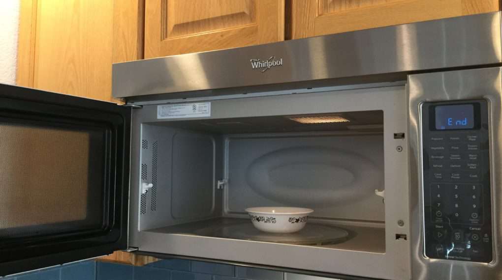 When the timer is done, your microwave should be all steamy inside. Use a clean wash cloth and wipe out the entire microwave.