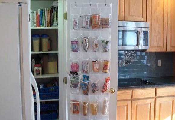 You can fill it with quick grab snacks for busy kids. I filled mine drink mixes, granola & protein bars, crackers, lunch snacks, etc.