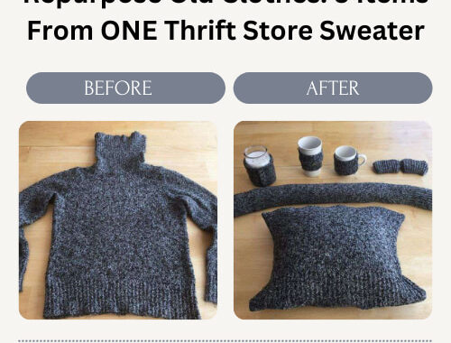 Repurpose Old Clothes: 5 Items From ONE Thrift Store Sweater