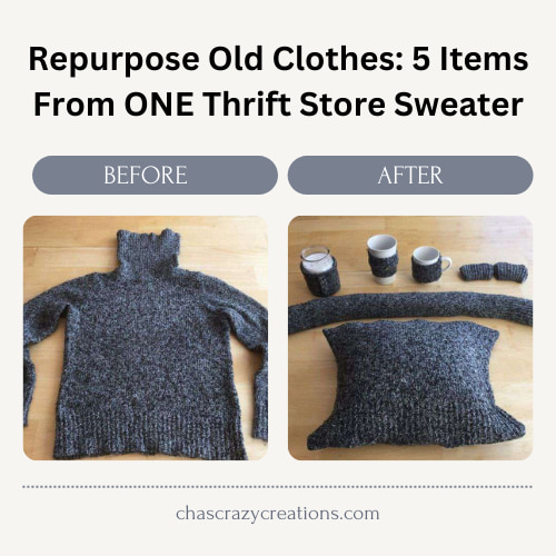 Repurpose Old Clothes: 5 Items From ONE Thrift Store Sweater