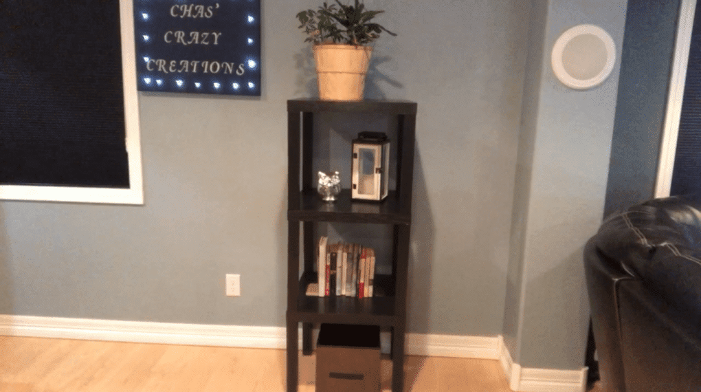 Use it as a decorative shelf to hold plants, books, decor, and I added a basket underneath to hold blankets.