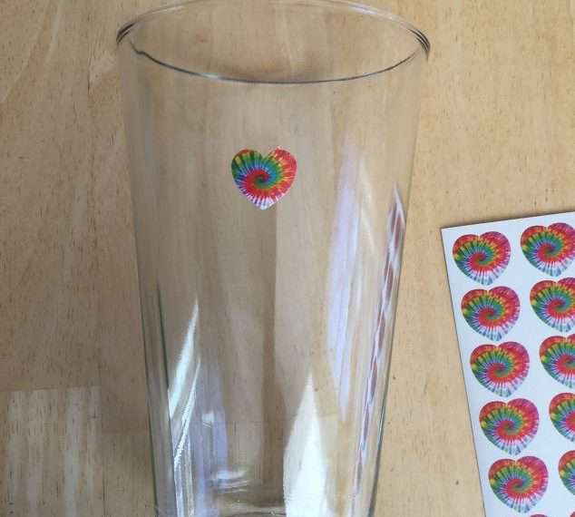 Place your first sticker on a clean glass.