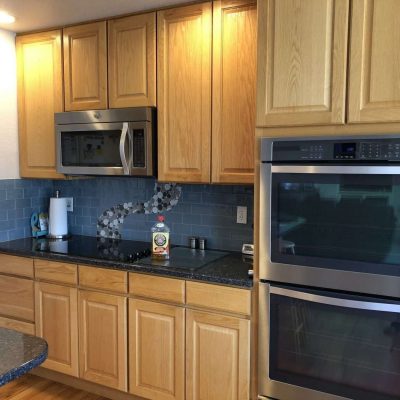 Once you have cleaned all of your cabinets, you're done. All the grease, dirt, and grime are gone!