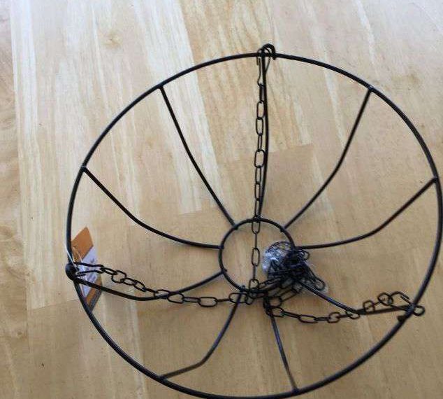 I started with a hanging plant holder from the Dollar Tree.