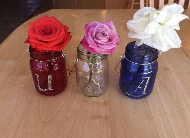 Fill them with lovely flowers and place them on your table or around the house for decor.