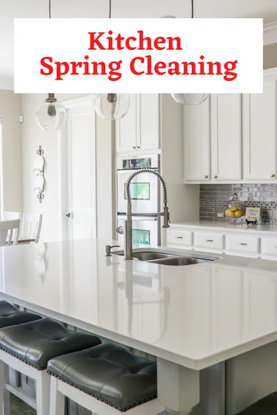 What does spring clean up include? It's a little elbow grease, and I love the way your kitchen looks when it's done. I like to keep it as simple as possible and thought I'd share how I spring clean up my kitchen with you.