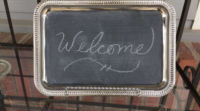 Materials Needed: Tray - mine came from the Dollar Tree Folk Art Chalkboard Paint and Paint Brushes Photo Stand, magnets, or something to hang your sign Chalk