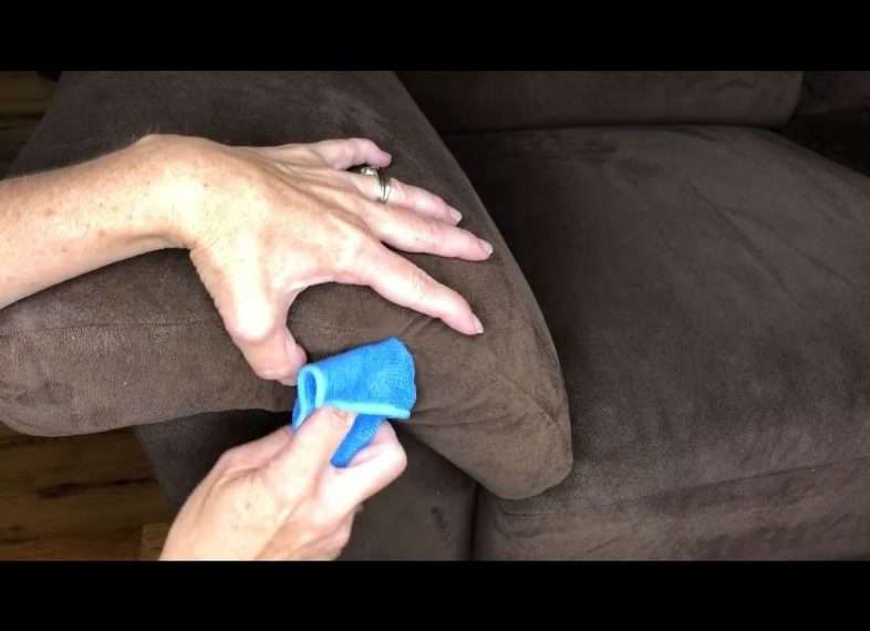 Use the microfiber cloth to spot clean some of your stains.