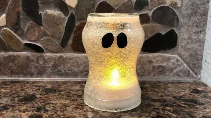 Upcycled Jar to Glittery Ghost