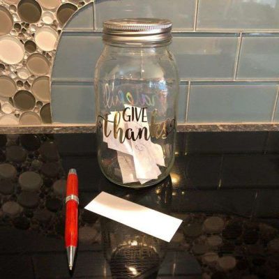 When everyone is ready, open the jar and read what everyone has written. It'll create great conversation. I love that we'll be able to use this every year and we could even leave it out all year.