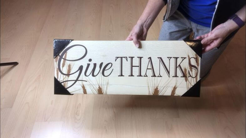 Here is the sign I found for $5 on clearance at Walmart. I just couldn't leave it there at that price and it was just in time for Thanksgiving!