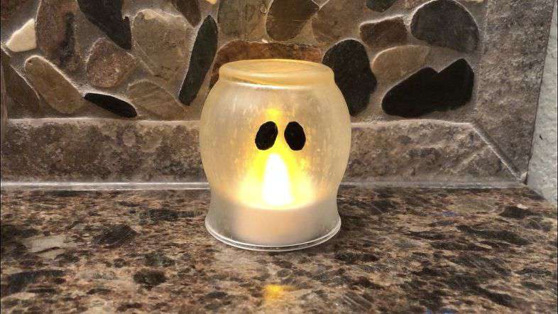 You can add a battery operated tea light to the ghost if you like for added glow.