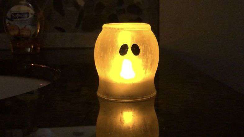 Candle Holder to Etched Glowing Ghost