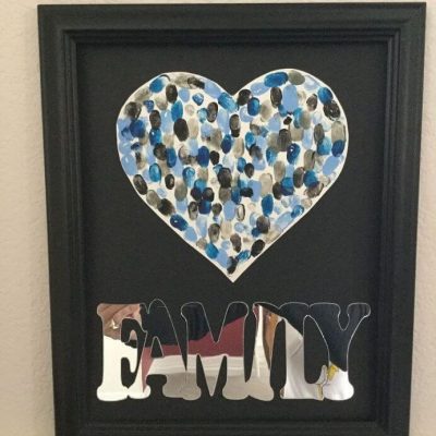 Put your art into your frame.   We love our family artwork, and now I have fingerprints and hand prints forever.
