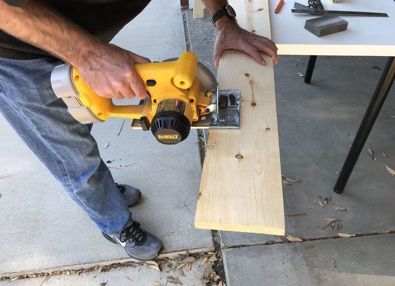 He cut that with our Dewalt Circular Saw.