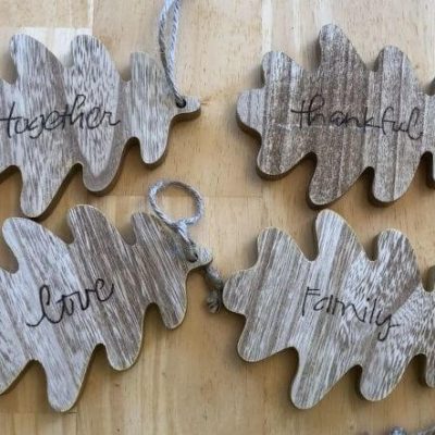 Here is how they all turned out. I love that the wood burning is natural and fitting with the wood, and it's permanent so I don't have to worry about it coming off.