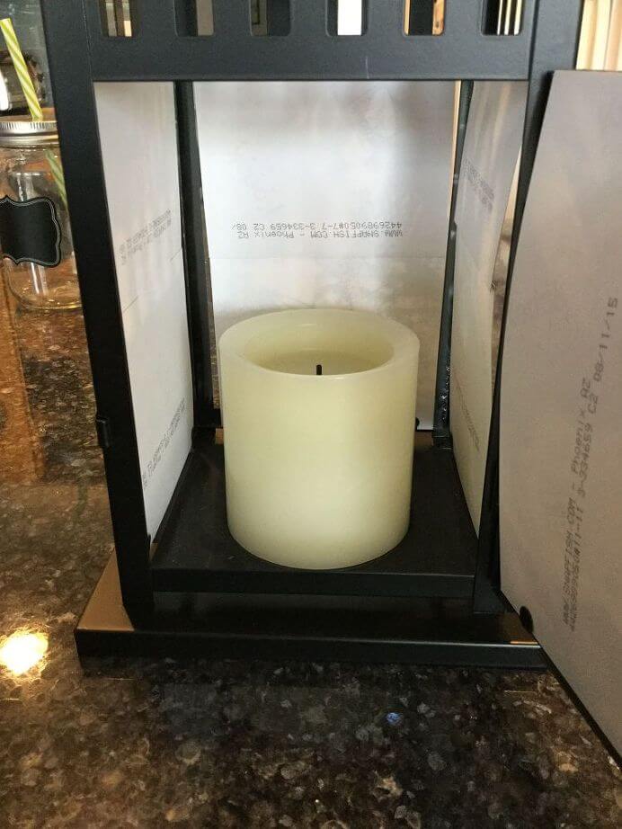 diy photo memorial lantern inside with candle