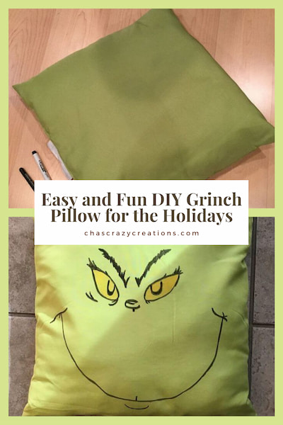 Easy and Fun DIY Grinch Pillow for the Holidays
