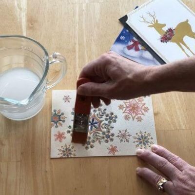 Paint the mixture onto the Cards and let it dry completely.
