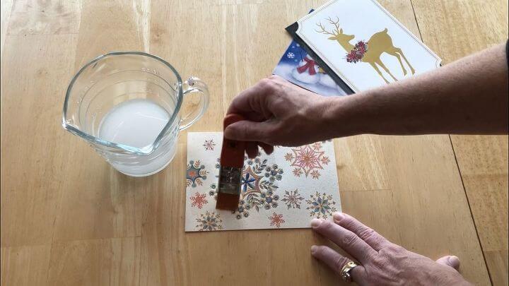 Paint the mixture onto the Cards and let it dry completely.