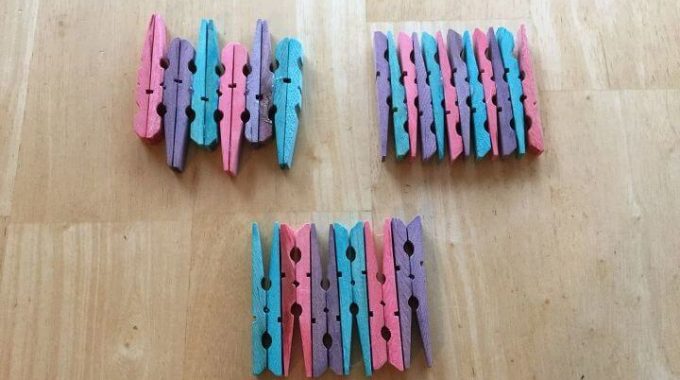 Mix and match your clothespins for different coaster designs. I used about 6 clothes pins per coaster.