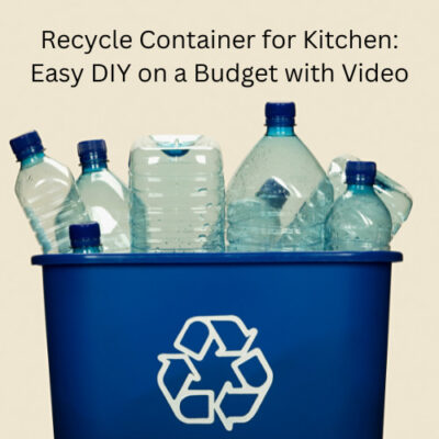 Recycle container for kitchen, we were definitely in need of one. Here is an easy DIY on a budget that you can make super quickly.