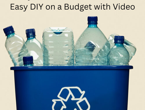 Recycle container for kitchen, we were definitely in need of one. Here is an easy DIY on a budget that you can make super quickly.