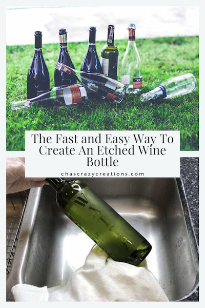 Do you want to create an etched wine bottle?  I used etching cream on a recycled wine bottle to become an item that we'll use again and again.