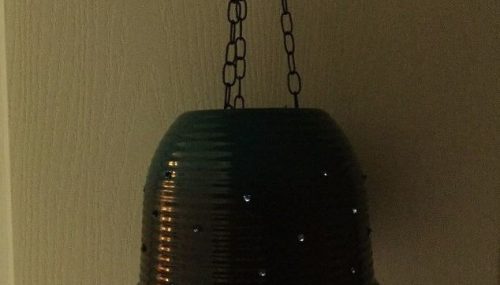 Flower Pot Hanging Star Lamp - lamp on in dark