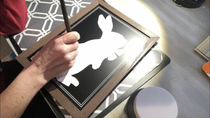 Spring Bunny Silhouette Picture - painting stencil