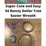 Do you want a Dollar Tree Easter wreath? This super easy bunny wreath is only $4 to make, and it only takes about 1 hour to make!