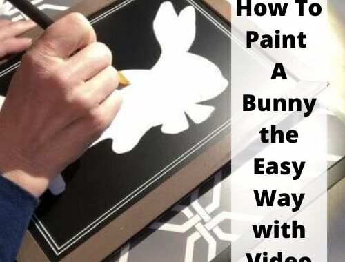 Do you want to know how to paint a bunny? After creating my White Board and Stencil Seasonal Sign, I had saved the bunny cutout and created this easy spring bunny silhouette picture.