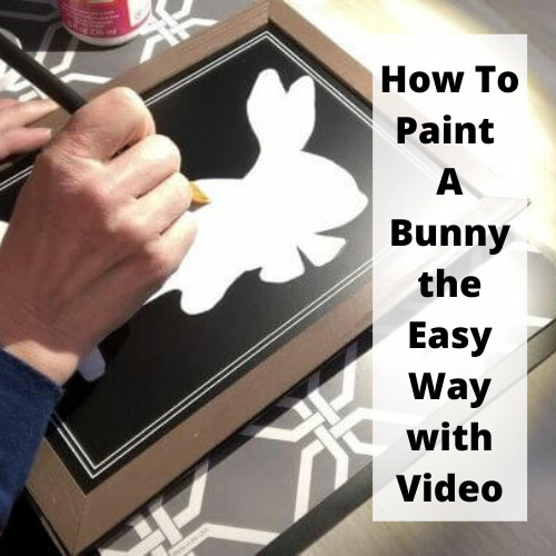 Do you want to know how to paint a bunny?  After creating my White Board and Stencil Seasonal Sign, I had saved the bunny cutout and created this easy spring bunny silhouette picture.
