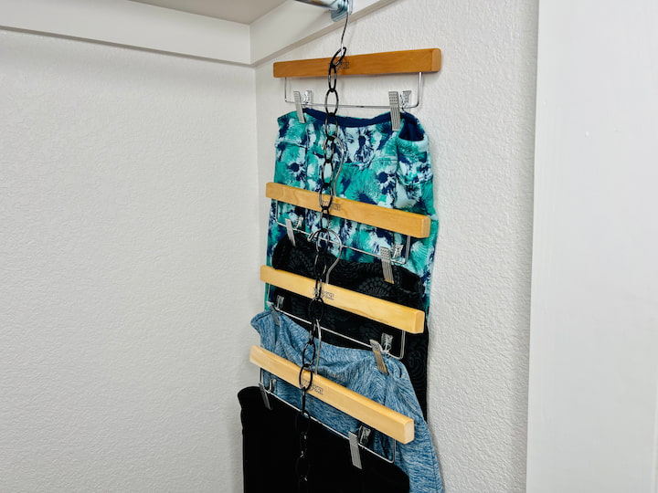 12. Store clothes vertically to save space