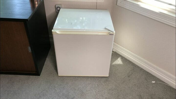 We had this mini fridge in our room and the white stuck out and didn't fit into our room.