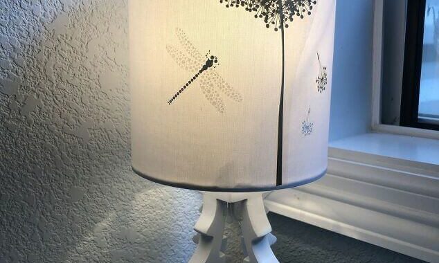 I bought this lamp on clearance and I had some stickers that I got from Dollar Tree. I decided to use the stickers on the lampshade of my lamp and love it!
