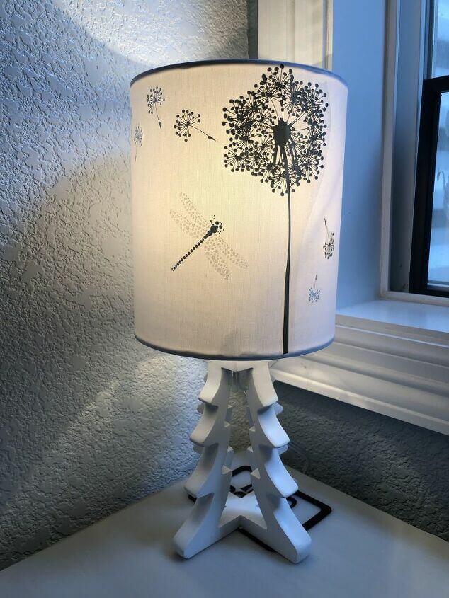 I bought this lamp on clearance and I had some stickers that I got from Dollar Tree. I decided to use the stickers on the lampshade of my lamp and love it!