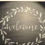 How do you make a welcome sign for a front door? I found a chalkboard in the Target dollar section, and with stencil and some chalk turned it into an easy and beautiful welcome sign for my home.