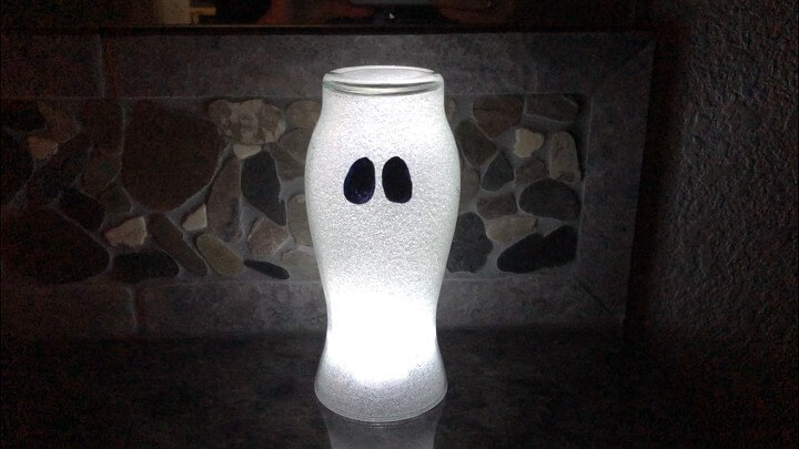 Dollar Store Vase to Glittery Glowing Ghost by Chas' Crazy Creations