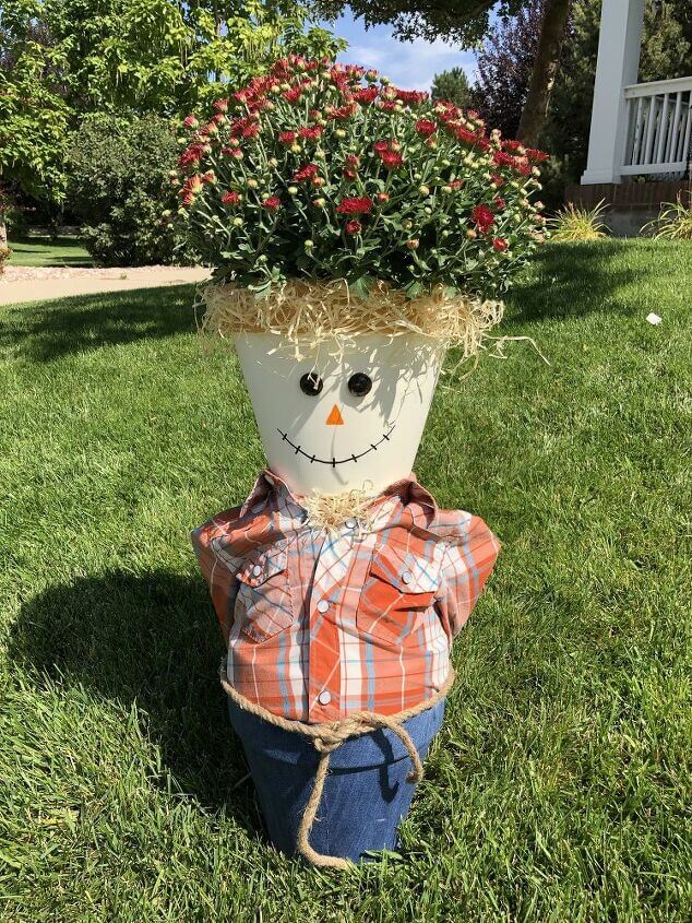 Easy and Super Cute Flower Pot Scarecrow DIY For Your Home