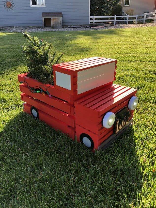 How To Make A Super Cute DIY Crate Red Pickup Truck