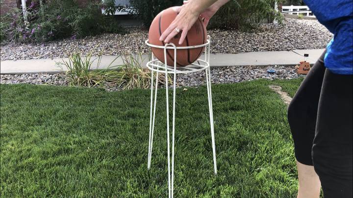 Garden Ghost - I placed a basket ball on top of a plant stand I had.