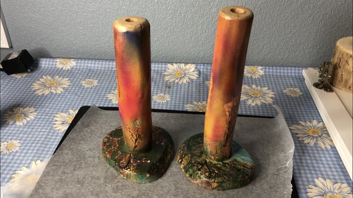 Here are the original candle holders that I got for free.
